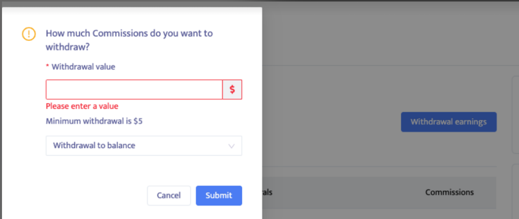 Mondiad referral commisions withdrawal