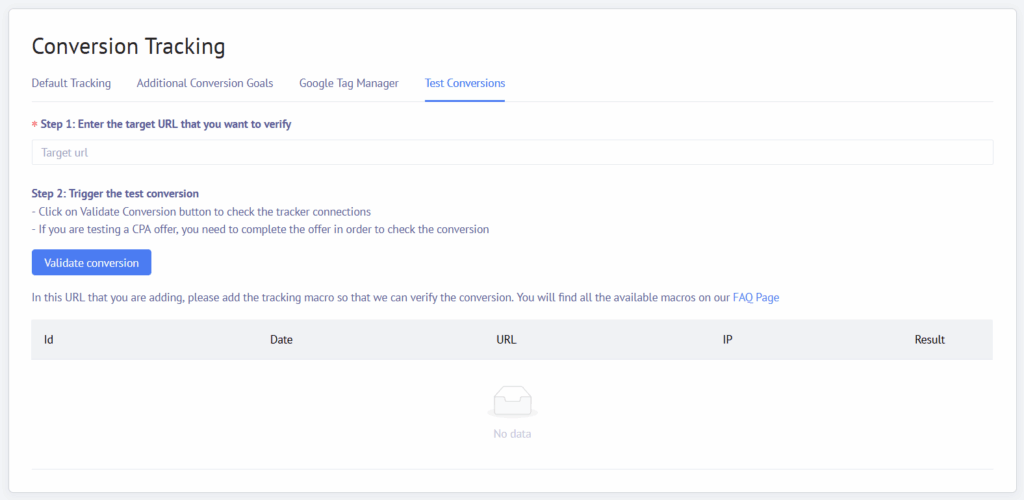 test conversions menu 2025