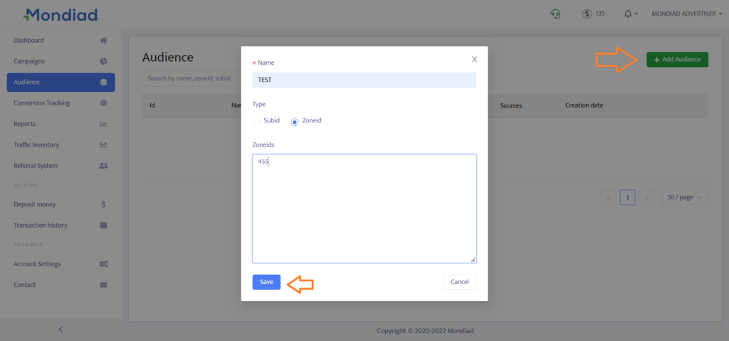 Mondiad traffic audiences
