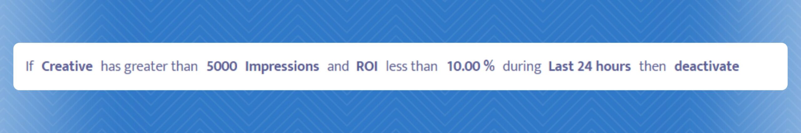 Mondiad Ad Campaign Optimization Rule for Creatives