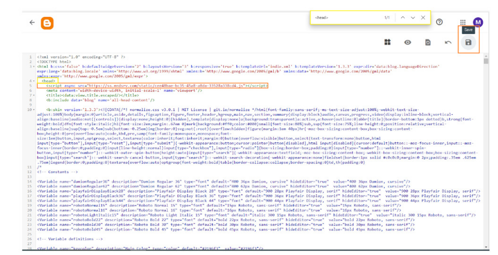 Вставка кода через редактирование HTML темы