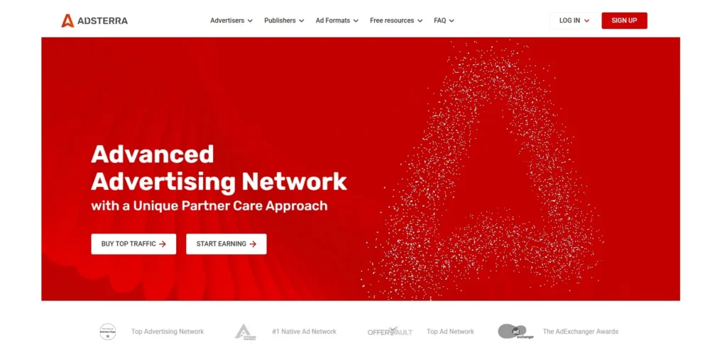 ad network Adsterra homepage