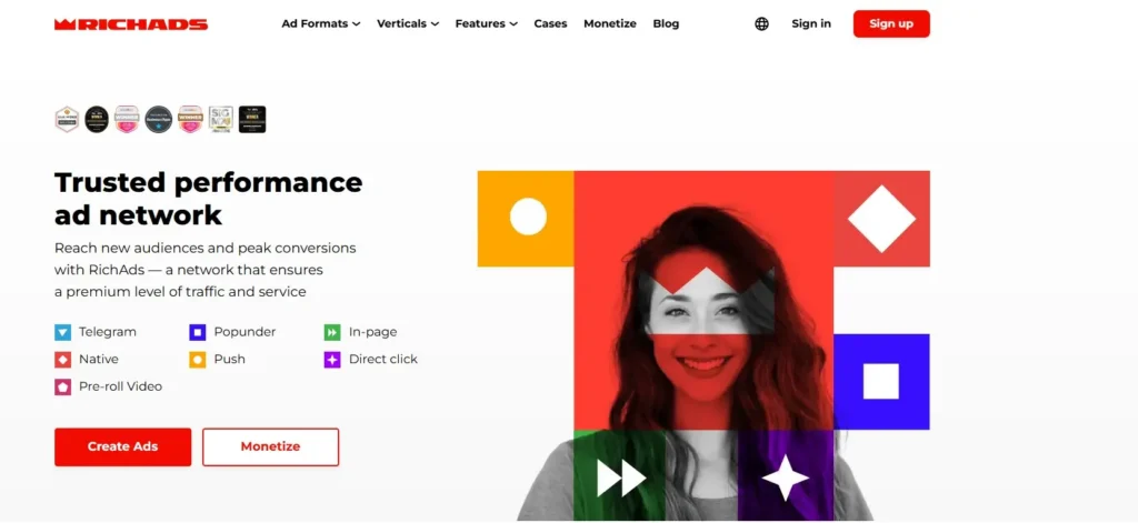 ad network RichAds homepage