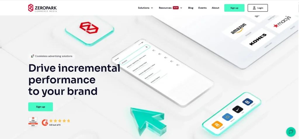 ad network Zeropark homepage