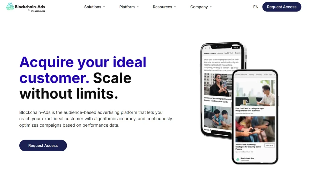 Blockchain-Ads homepage