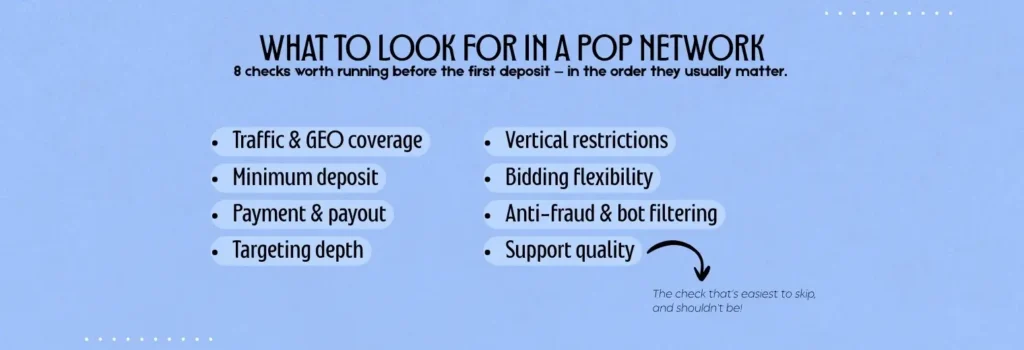 What to Look for in a Pop Network