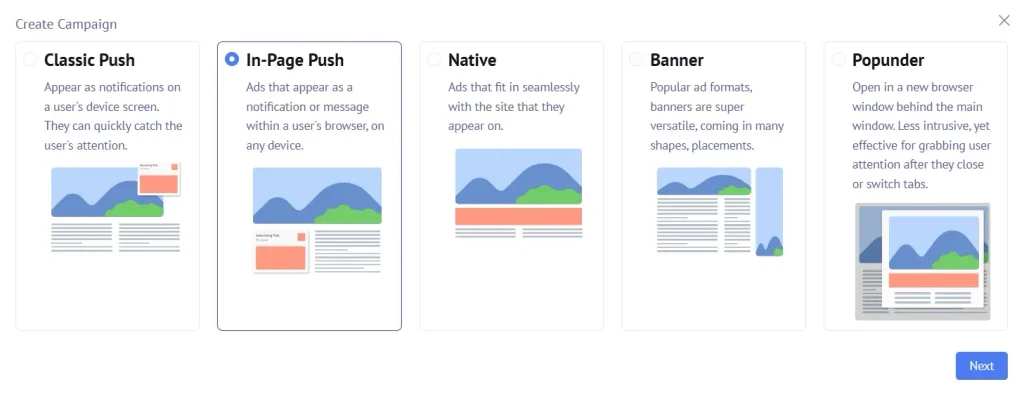 How To Set Up an In-Page Push Campaign via Mondiad