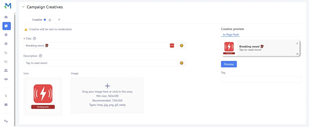 How To Set Up an In-Page Push Campaign via Mondiad